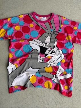 1993 vintage Pink Bugs Bunny Graphic Short Sleeve Tee